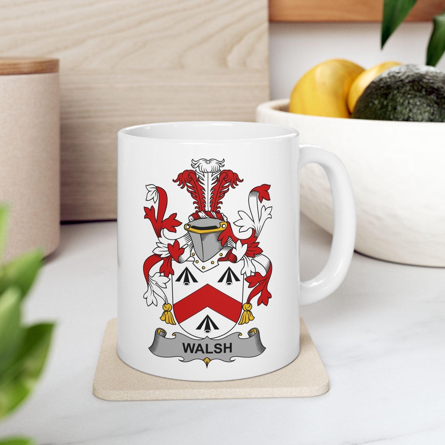 Custom Irish Surname Coat of Arms Mug - Celtic Ancestry Gifts