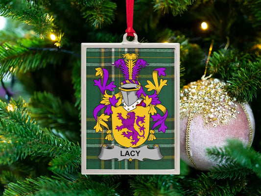 Family Crest Shield with Tartan Background Ornament product