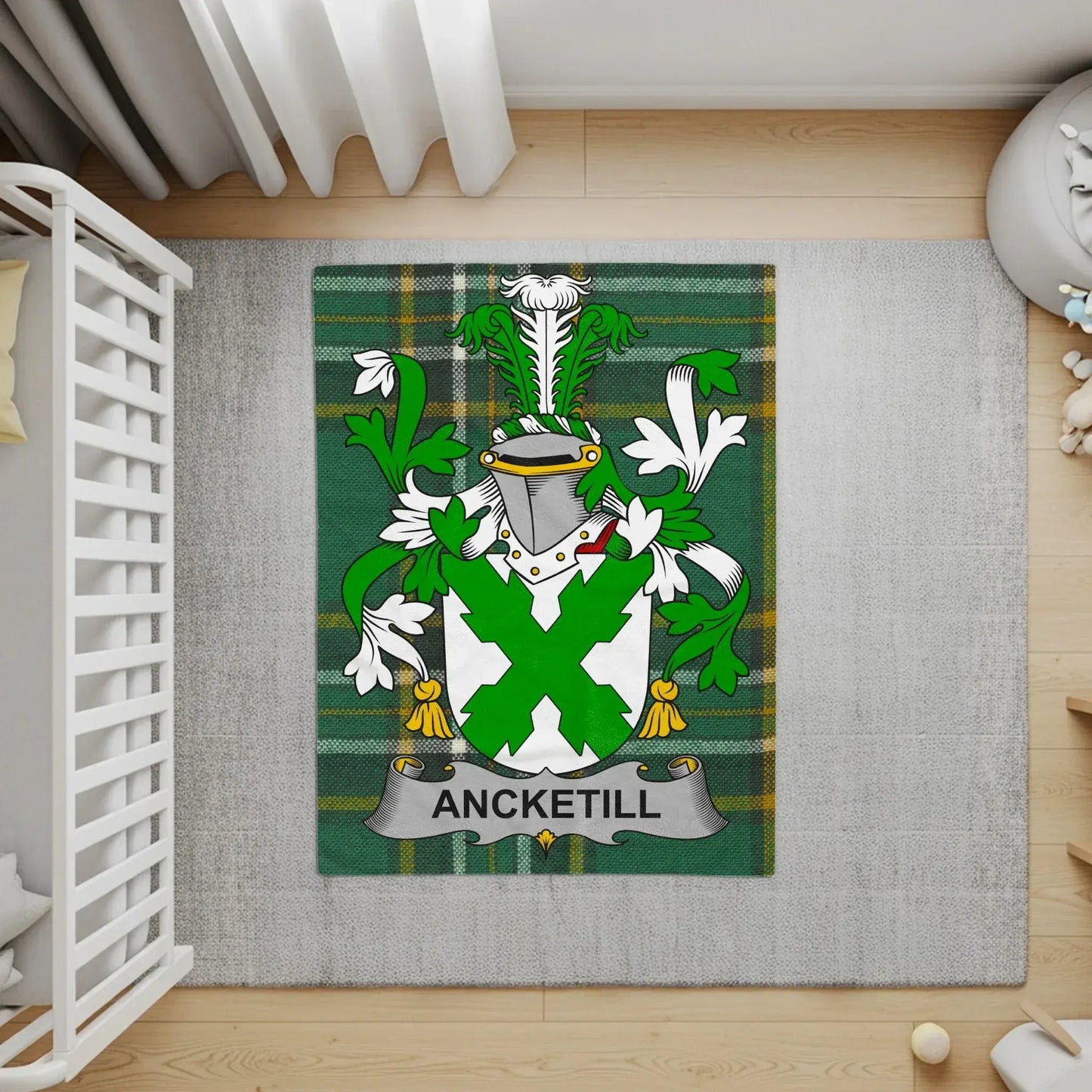 Ancketill Family Crest Coat of Arms Design Rug product