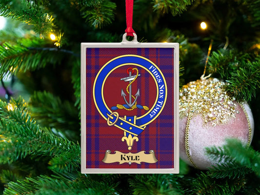 Personalized Clan Crest Tartan Christmas Ornament product type