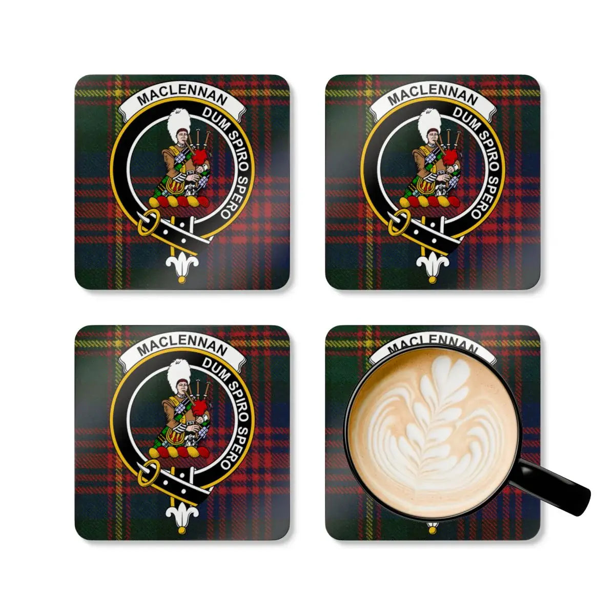 Maclennan Dum Spiro Spero Plaid Coaster product