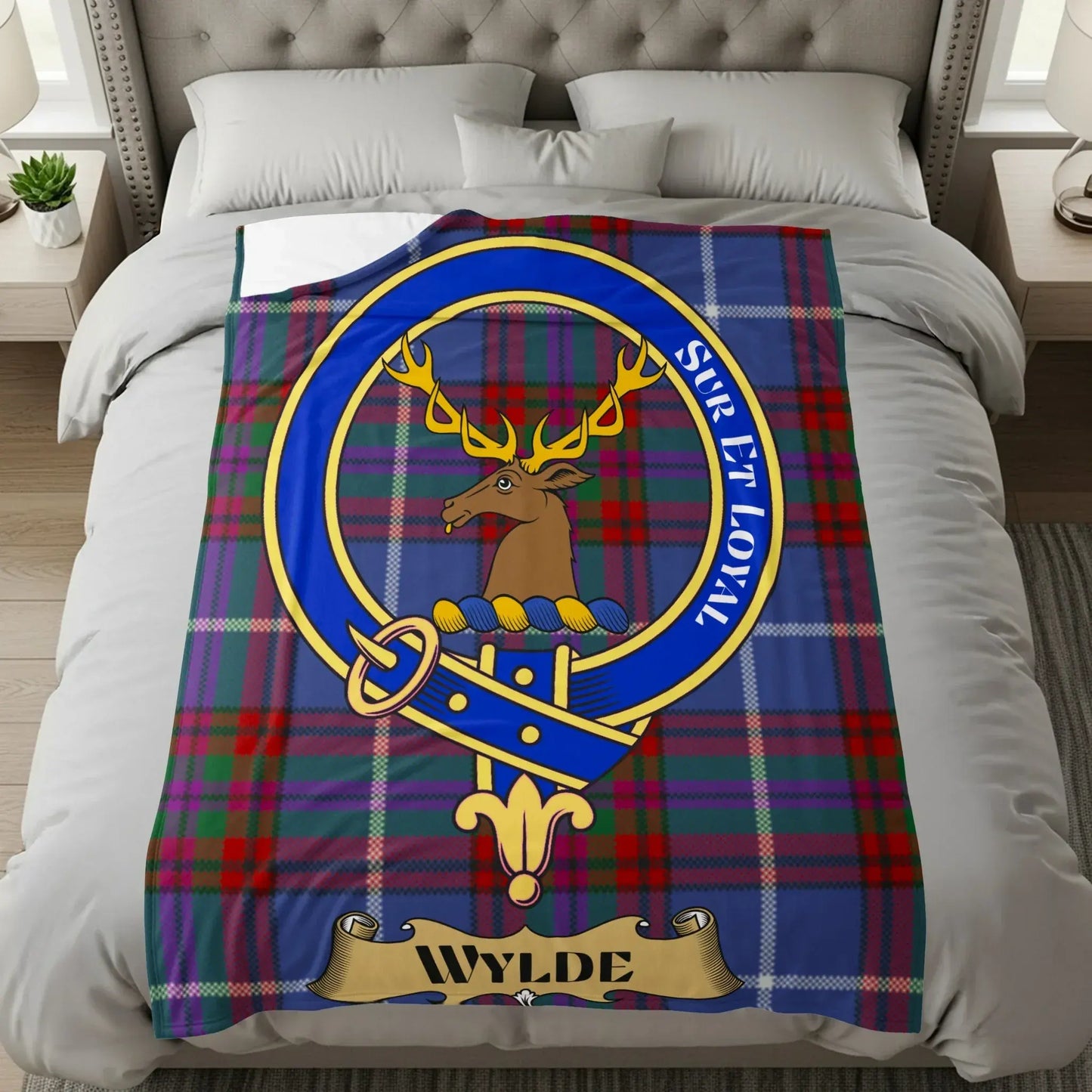 Wylde Family Crest Plaid Throw Blanket product