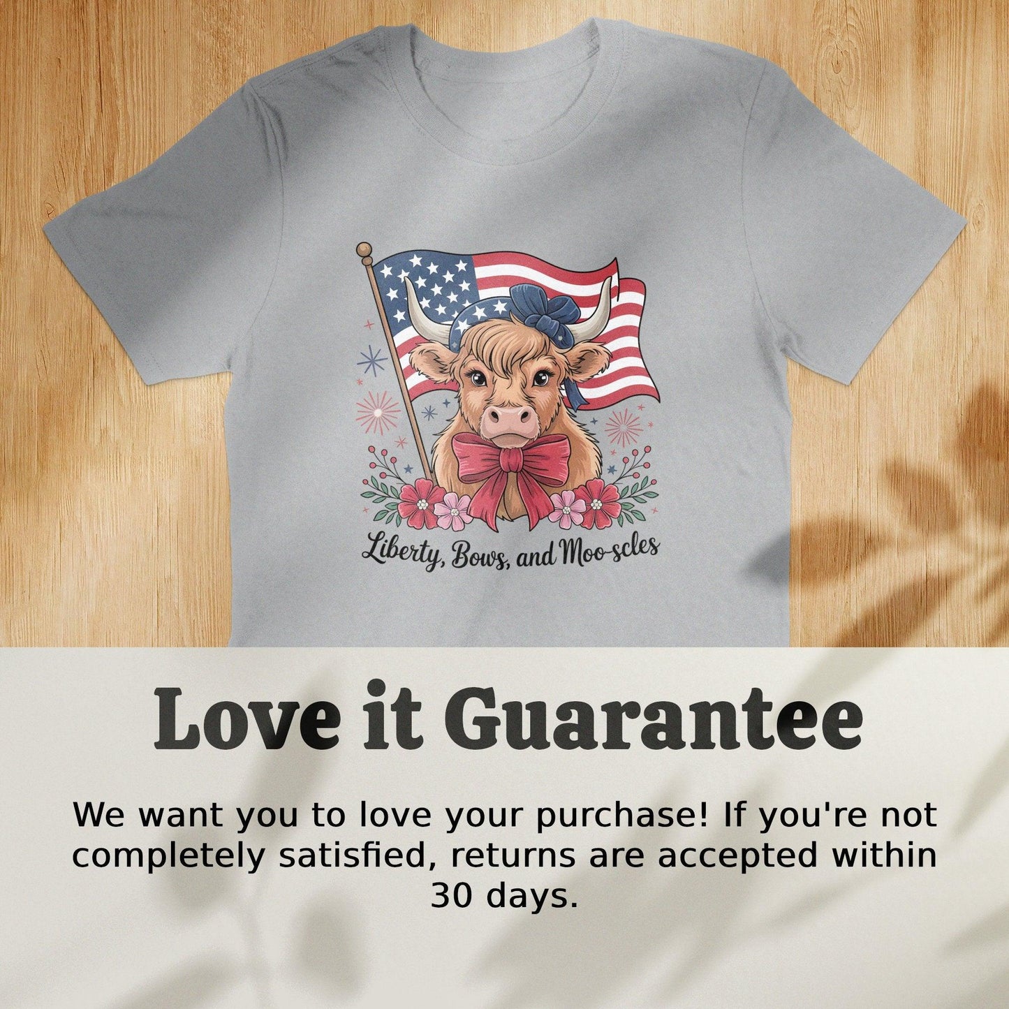 Patriotic Cow Graphic Women's T-shirt fun product type