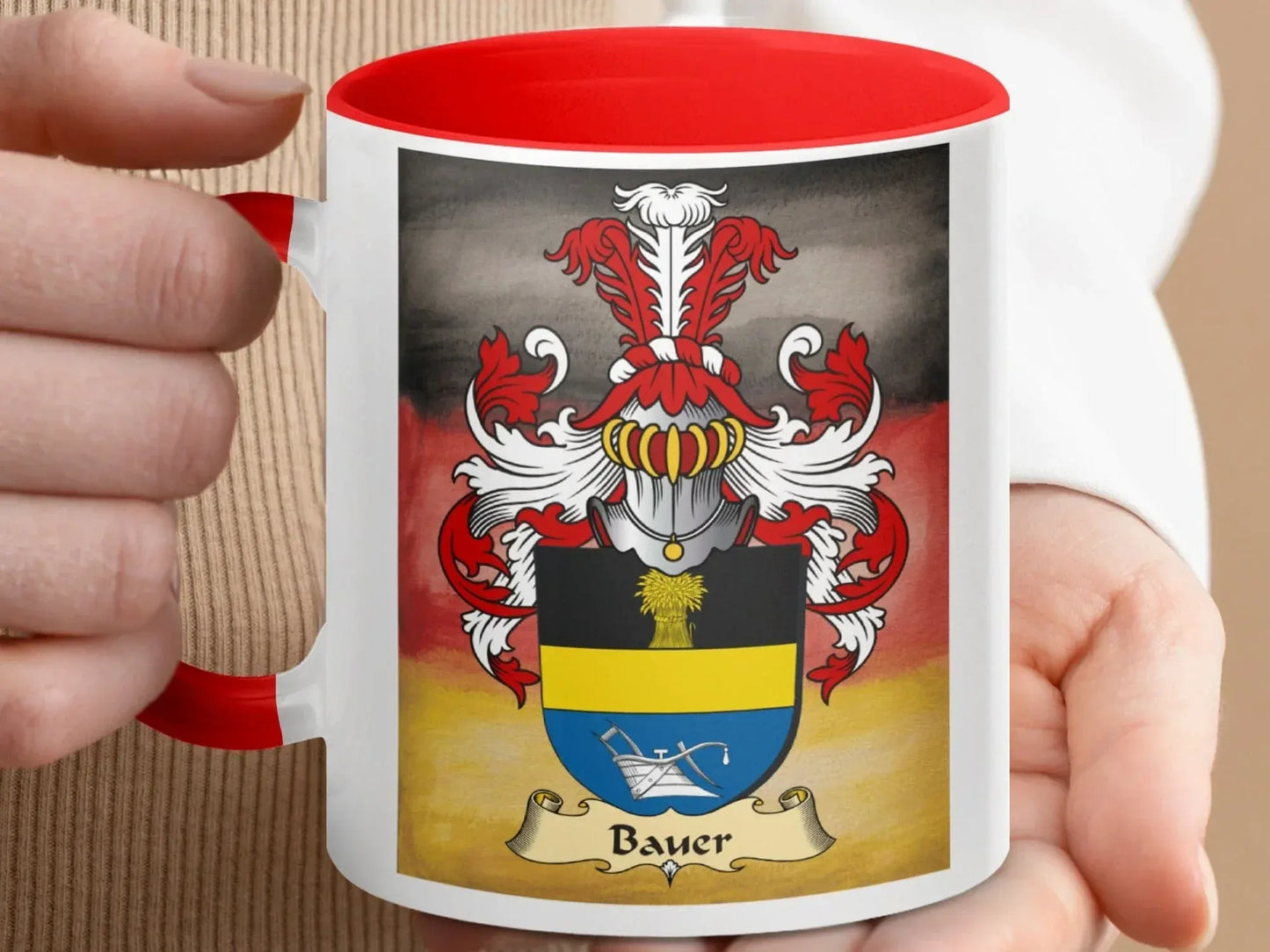 German Crest Mug with Bauer Coat of Arms product type