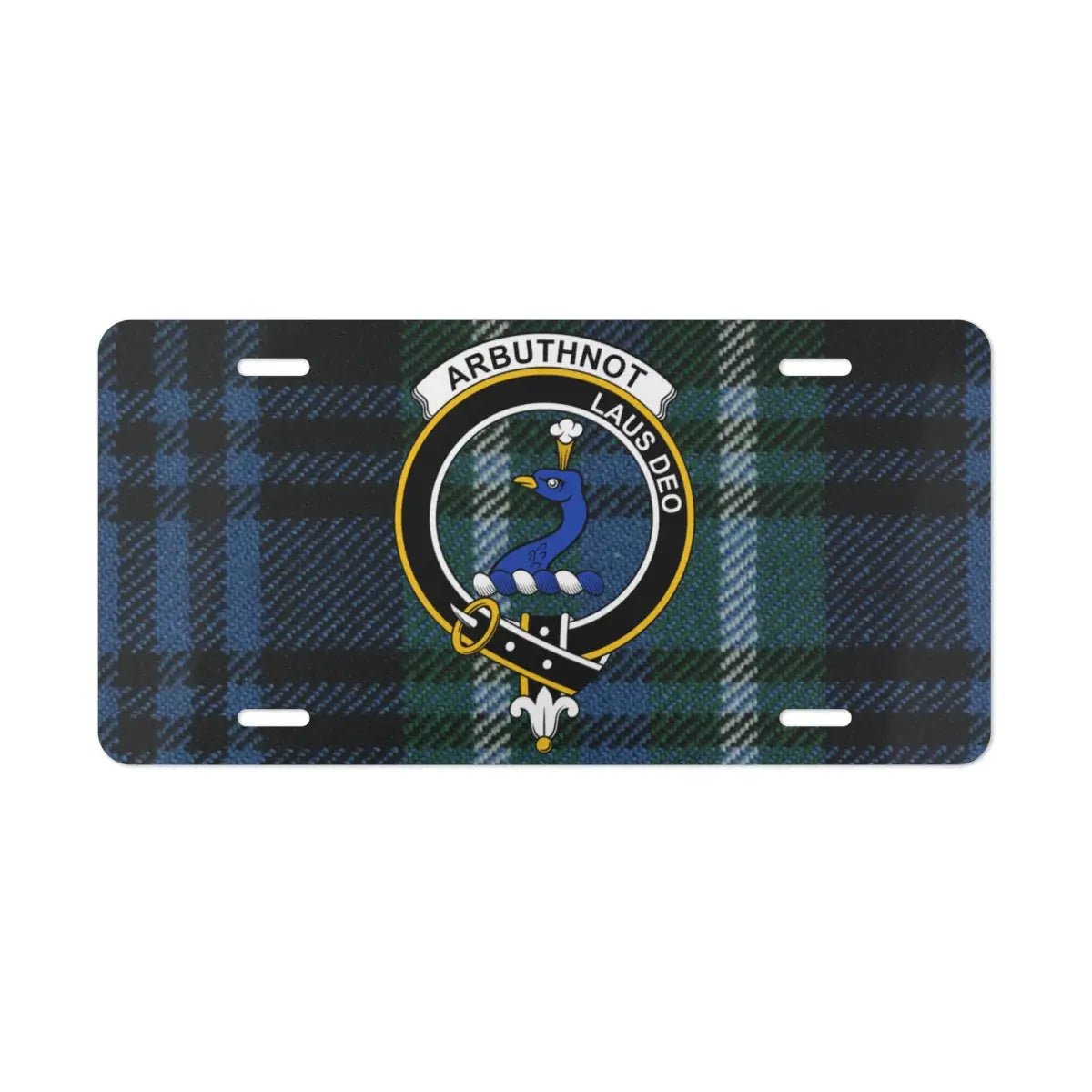 Arbuthnot Coat of Arms Tartan Design License Plate product