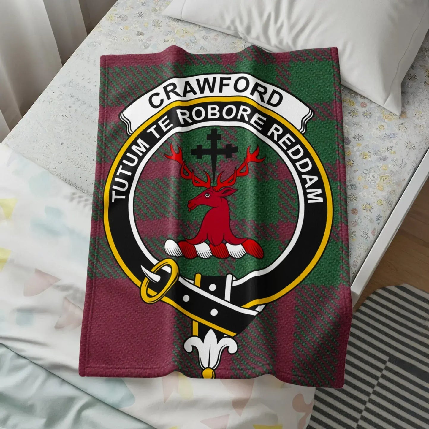 Crawford Crest Tartan Pattern Blanket product