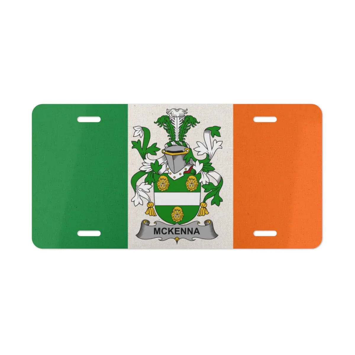 McKenna Family Crest on Irish Flag License Plate product