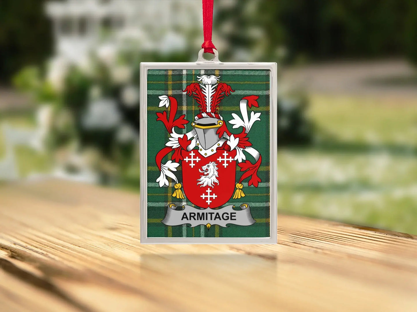Armitage Family Crest Plaid Design Hanging Ornament product