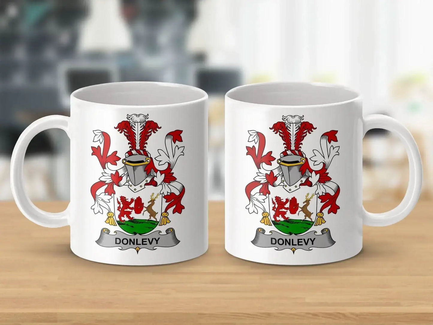 Donlevy Surname Irish Family Crest Mug - Celtic Ancestry Gifts
