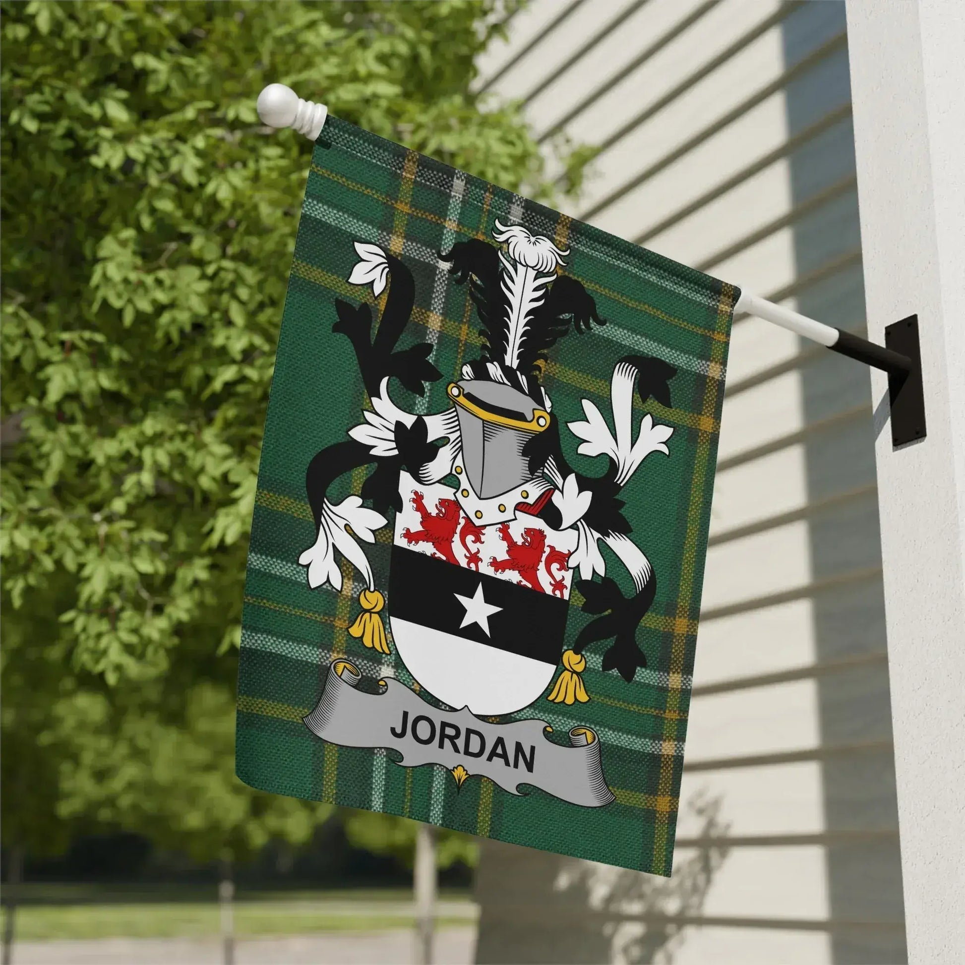 Custom Jordan Family Crest Outdoor House Flag product type