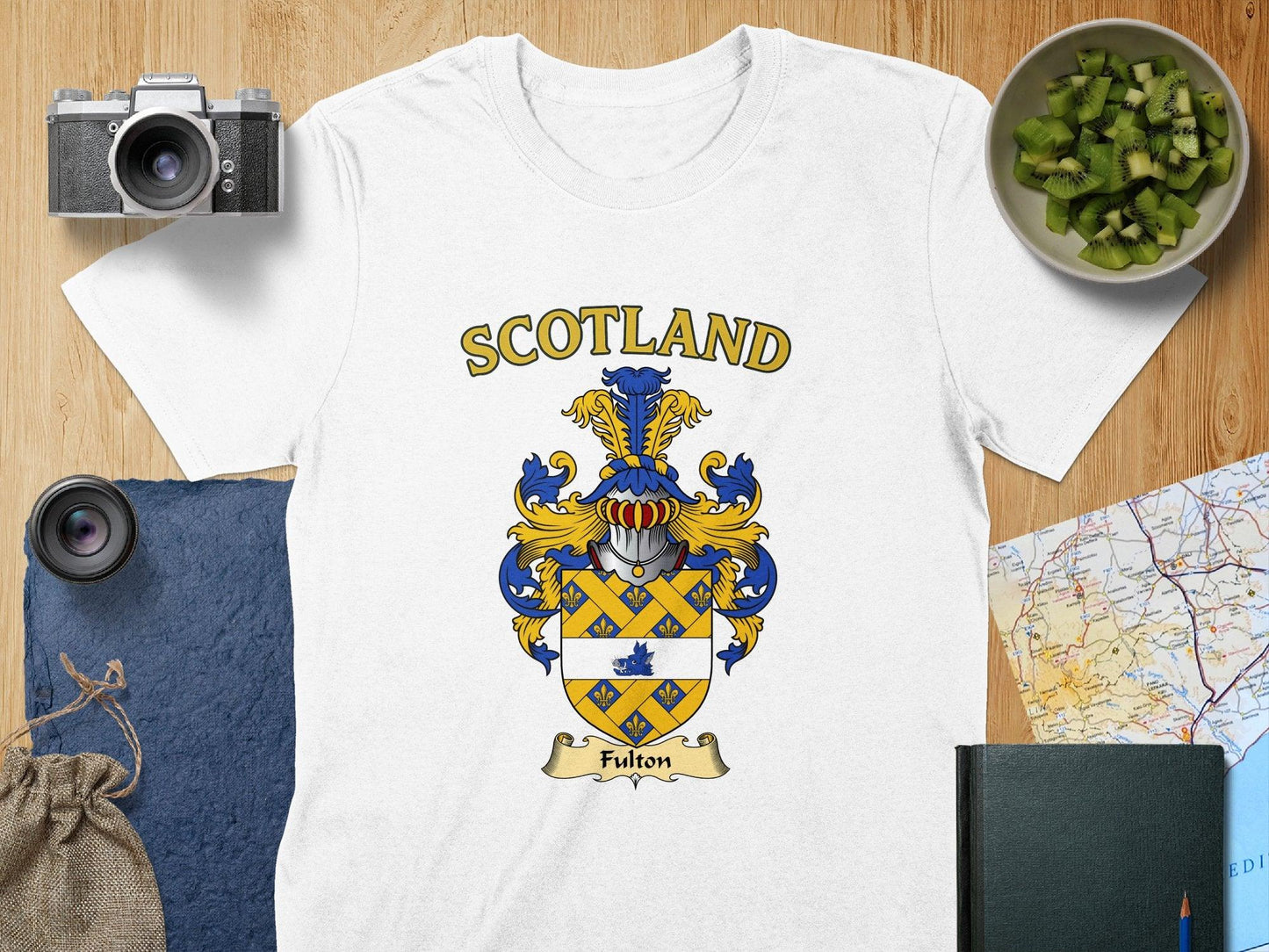 Scotland Fulton Coat of Arms White Graphic T-shirt product