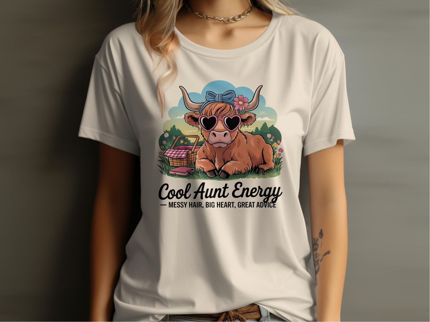 Cool Aunt Energy Messy Hair Big Heart t-shirt product