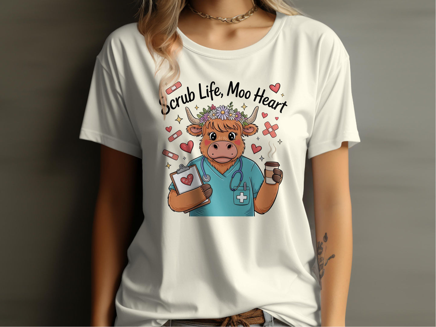 Scrub Life Moo Heart Graphic Tee product