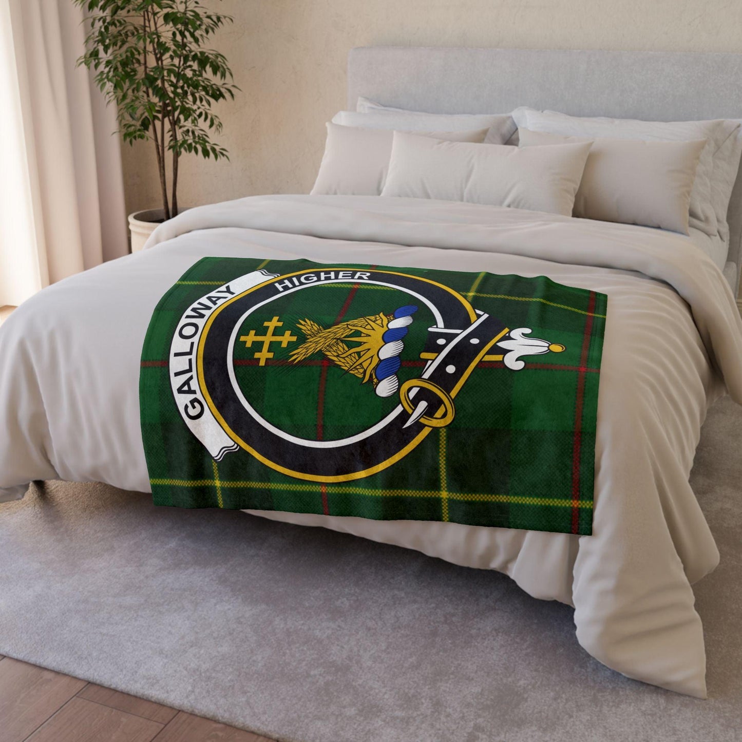 Galloway Clan Tartan Blanket – Scottish Crest Throw