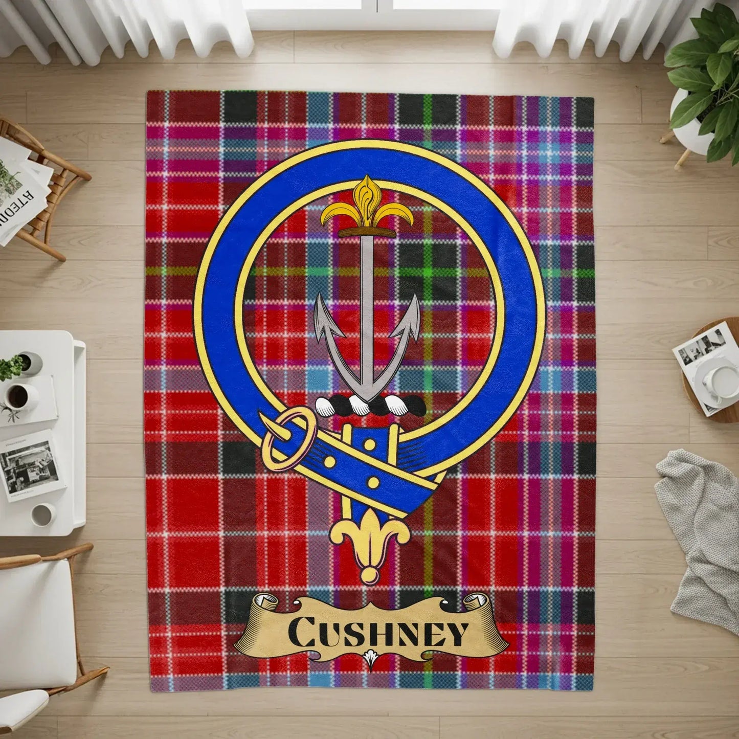 Cushney Tartan Plaid Clan Crest Design Rug product