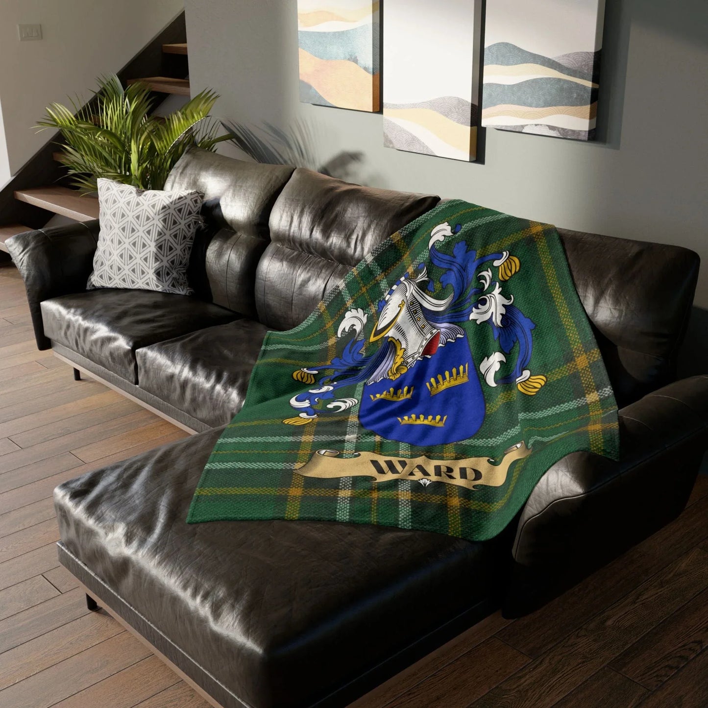 Ward Surname Irish Coat Of Arms Tartan Blanket