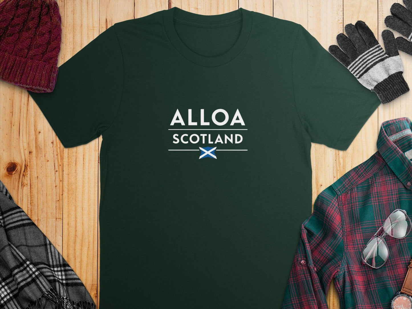 Alloa Scotland T-Shirt with Scottish Flag Design product