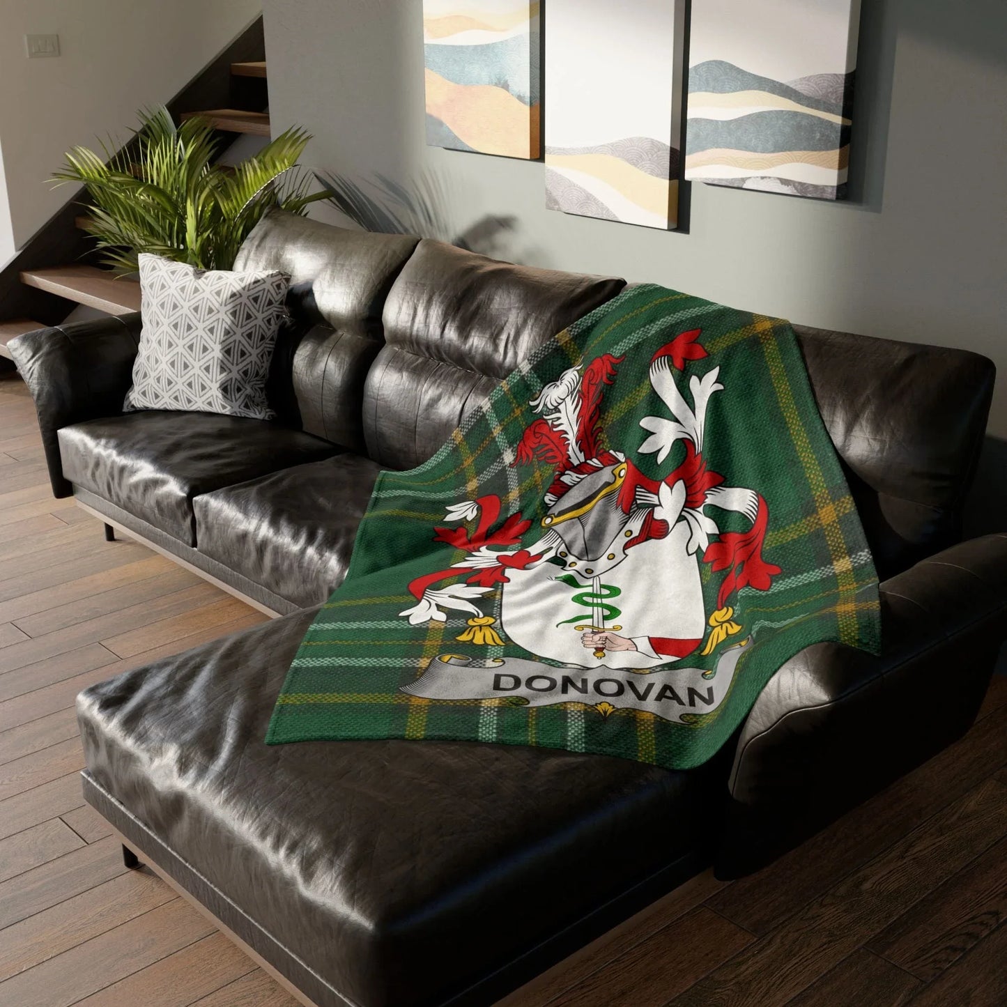 Donovan Surname Irish Coat Of Arms Tartan Blanket