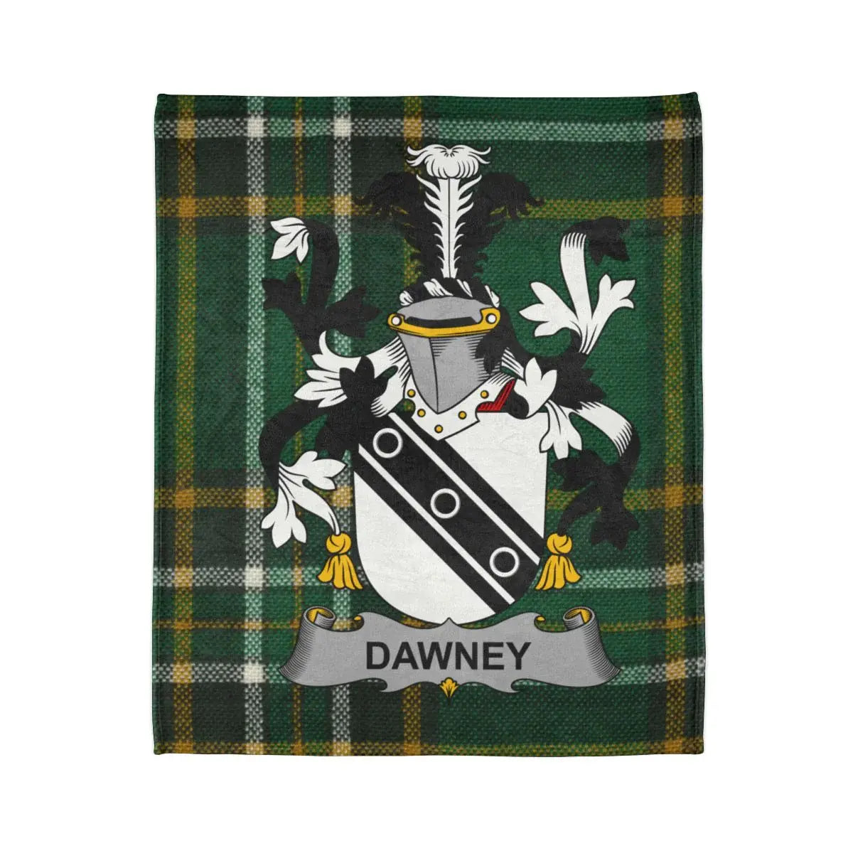 Dawney Green Tartan Plaid Crest Shield Blanket product