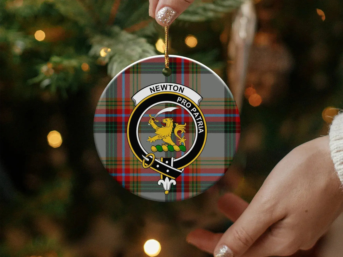 Newton Pro Patria Plaid Christmas Ornament product type