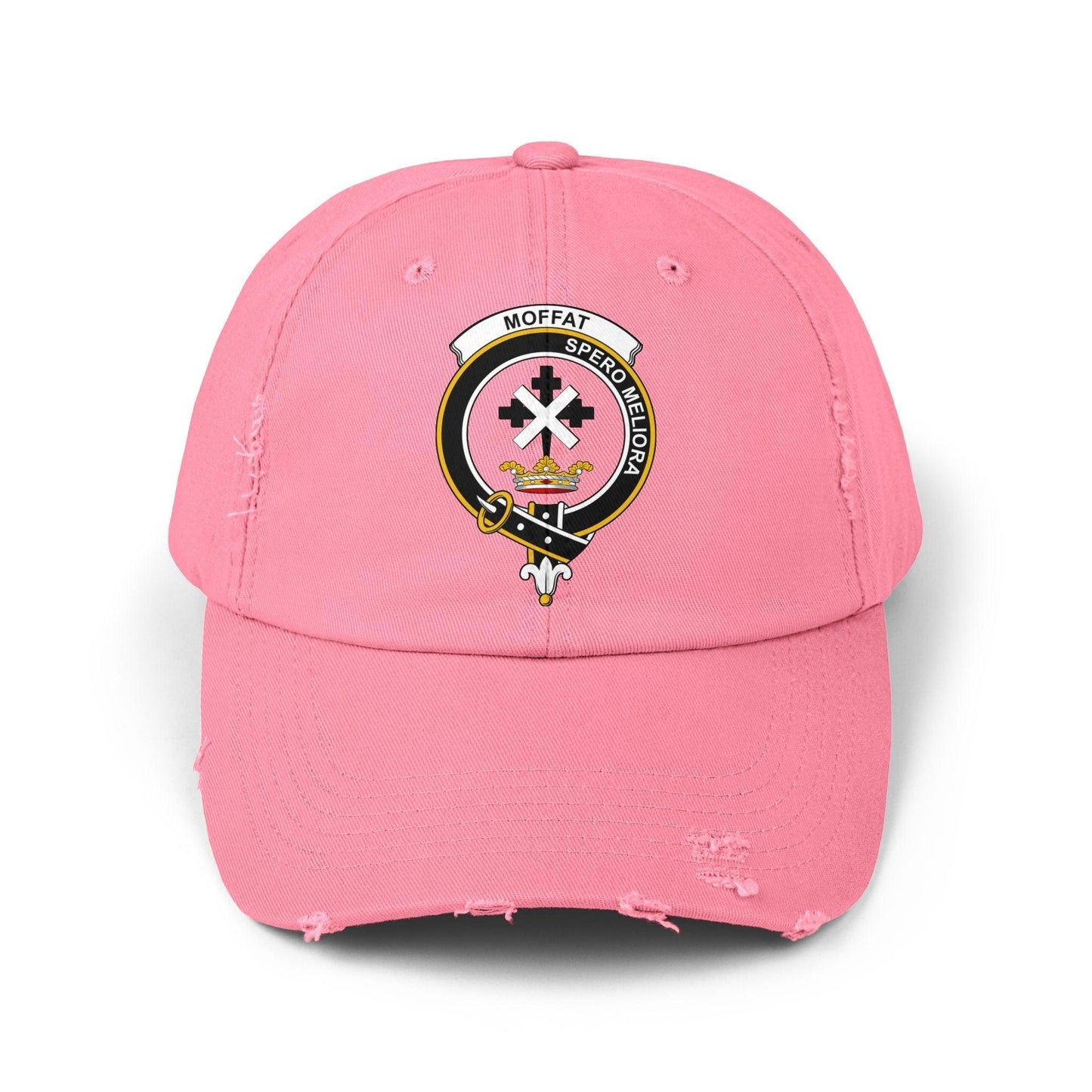 Moffat Clan Crest Scottish Distressed Baseball Cap - Celtic Ancestry Gifts