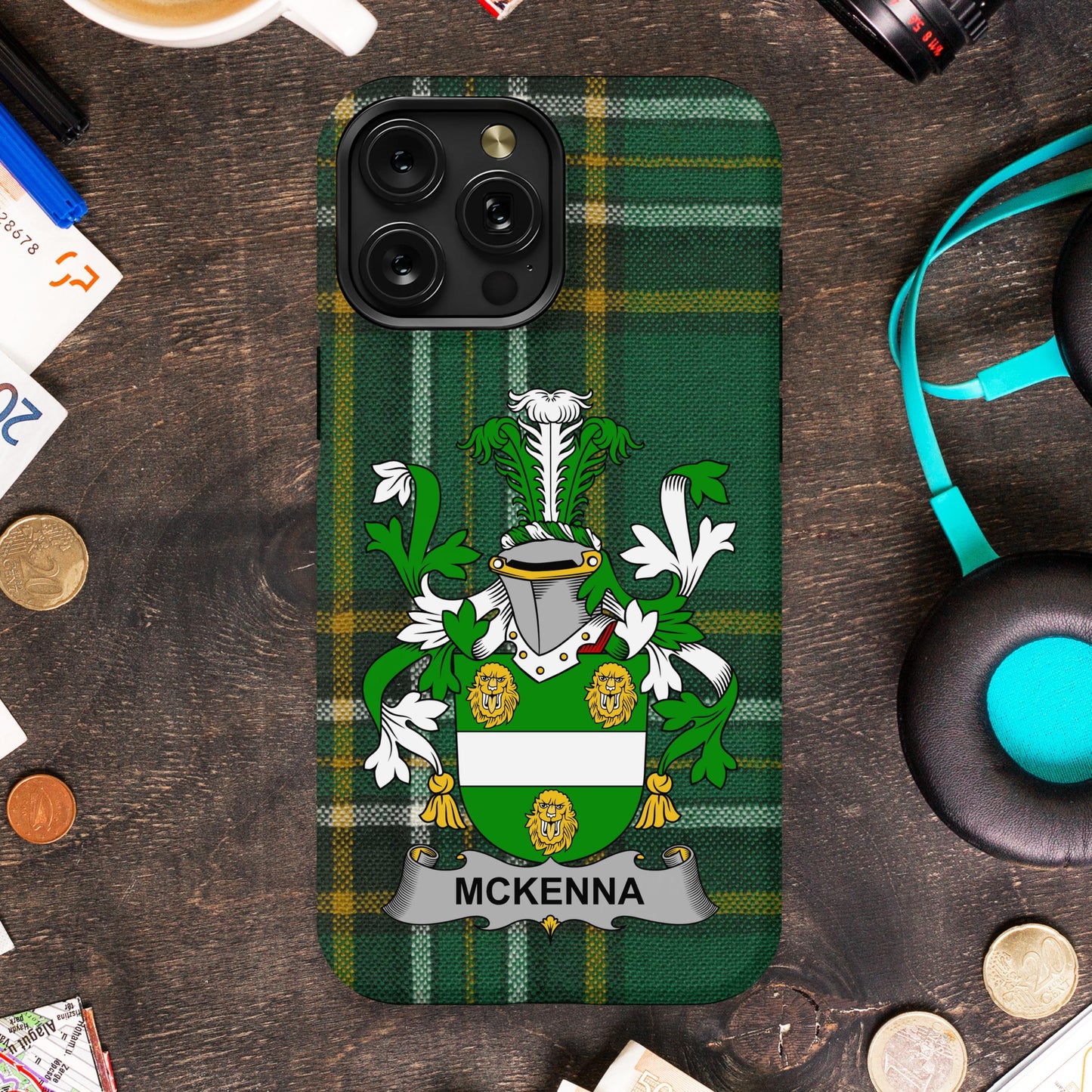 McKenna Irish Surname family Crest Cell phone cover - Celtic Ancestry Gifts