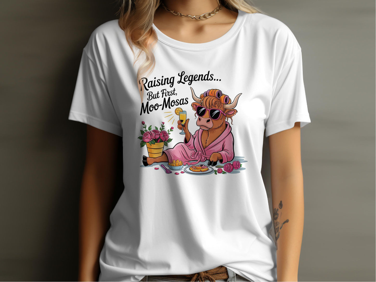 Raising Legends But First Moo-Mosas T-Shirt - Celtic Ancestry Gifts
