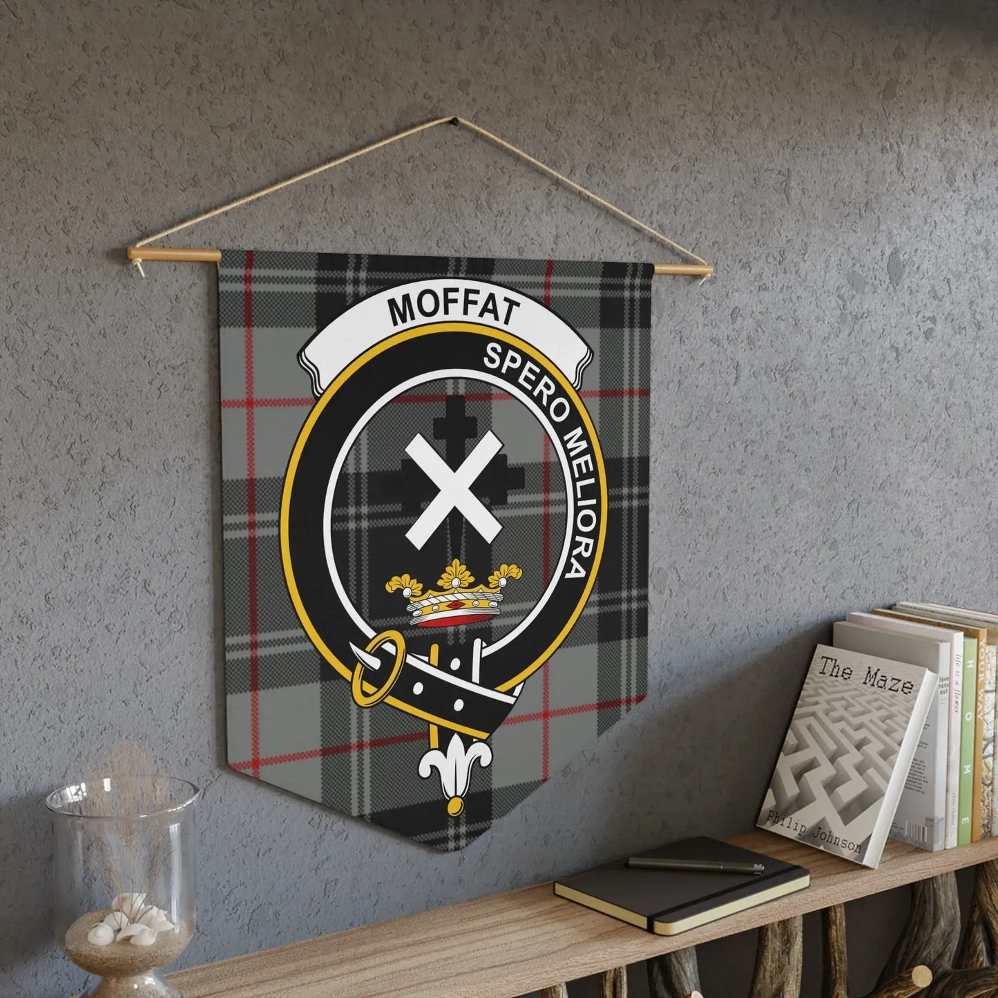 Moffat Tartan Banner with Motto Wall Decoration product type