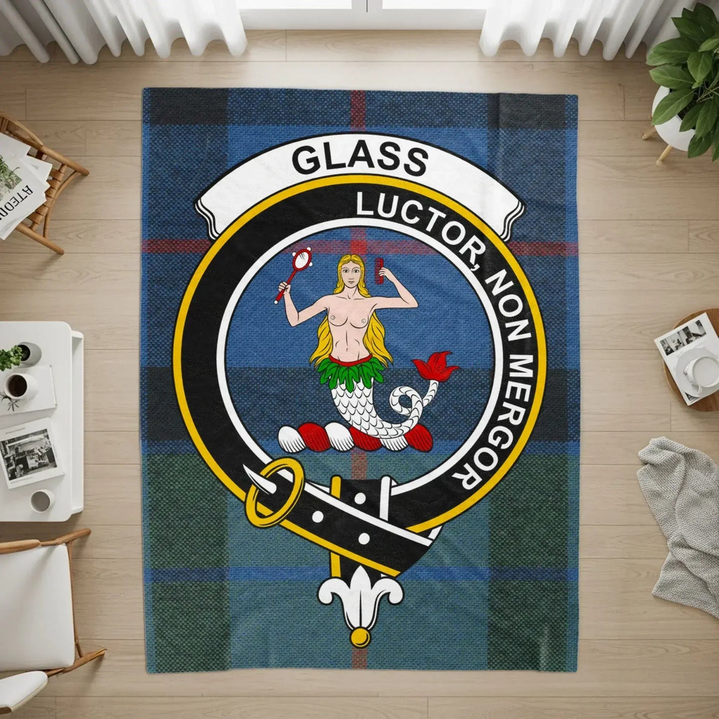 Glass Luctor Non Mergor Custom Emblem Printed Rug product type