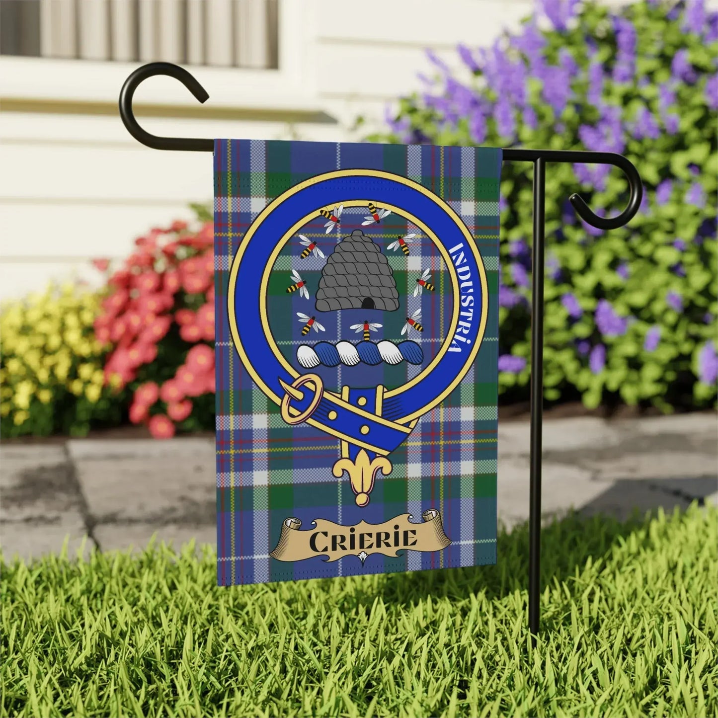 Scottish Clan Crest Tartan Design Garden Flag product