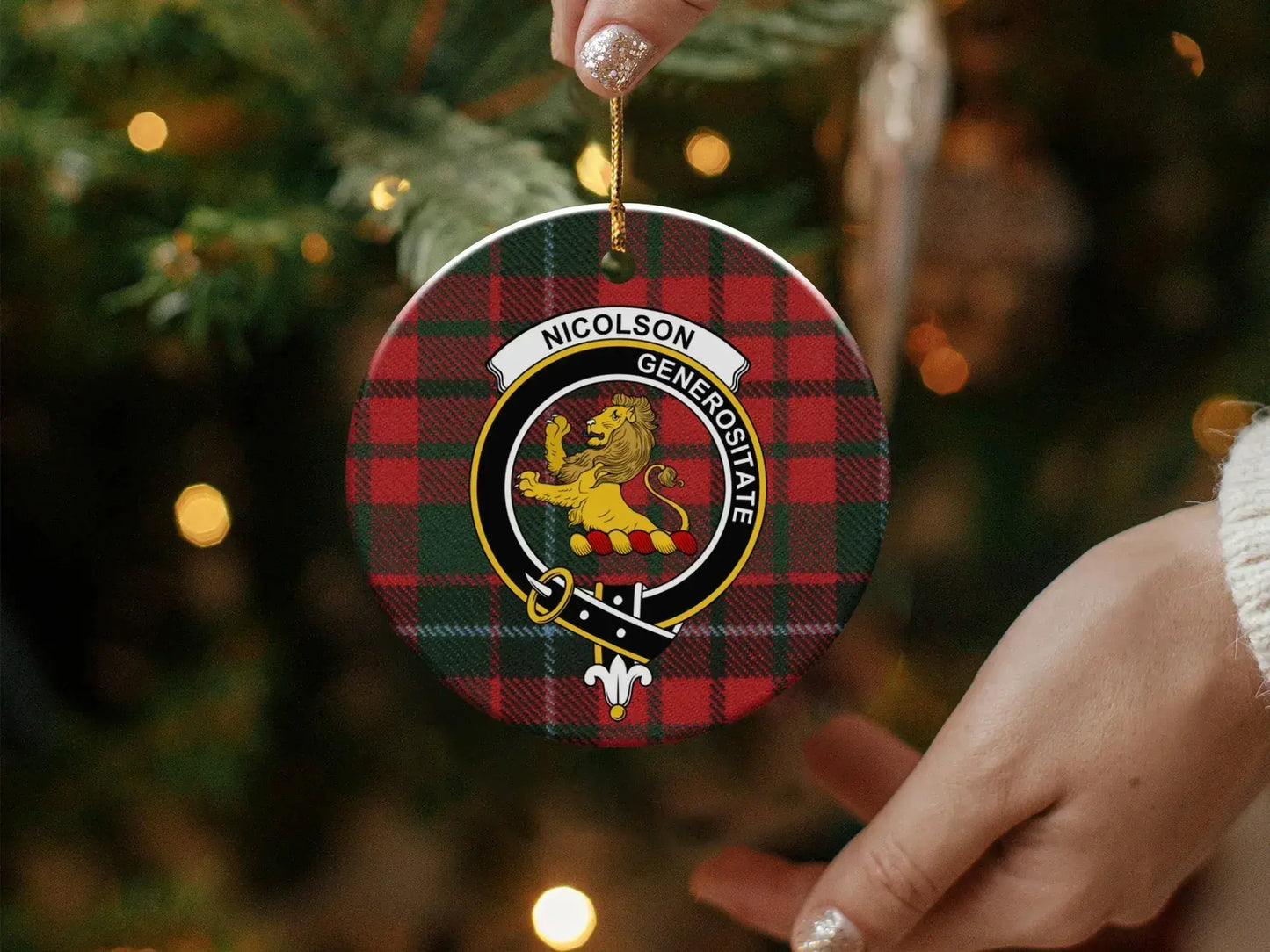 Nicelson Generosit Tartan Plaid Christmas Ornament product