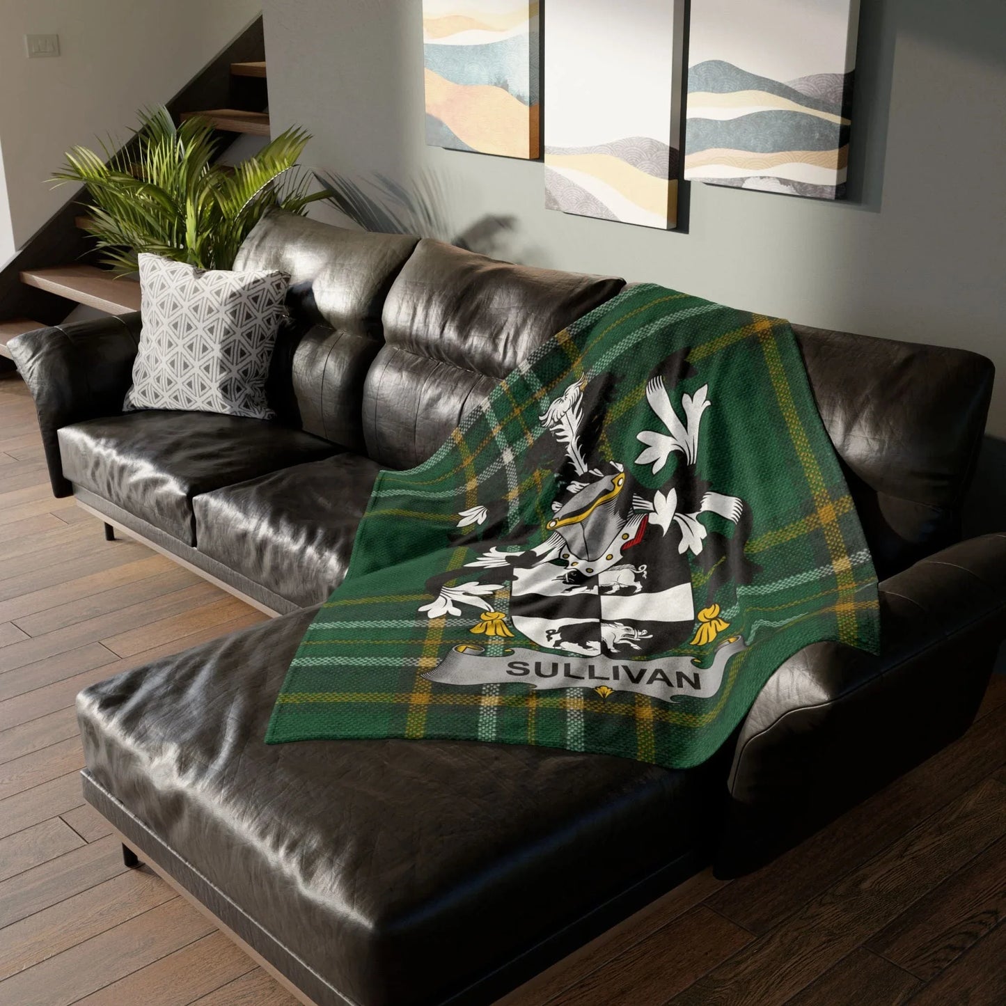 Sullivan Surname Irish Coat Of Arms Tartan Blanket