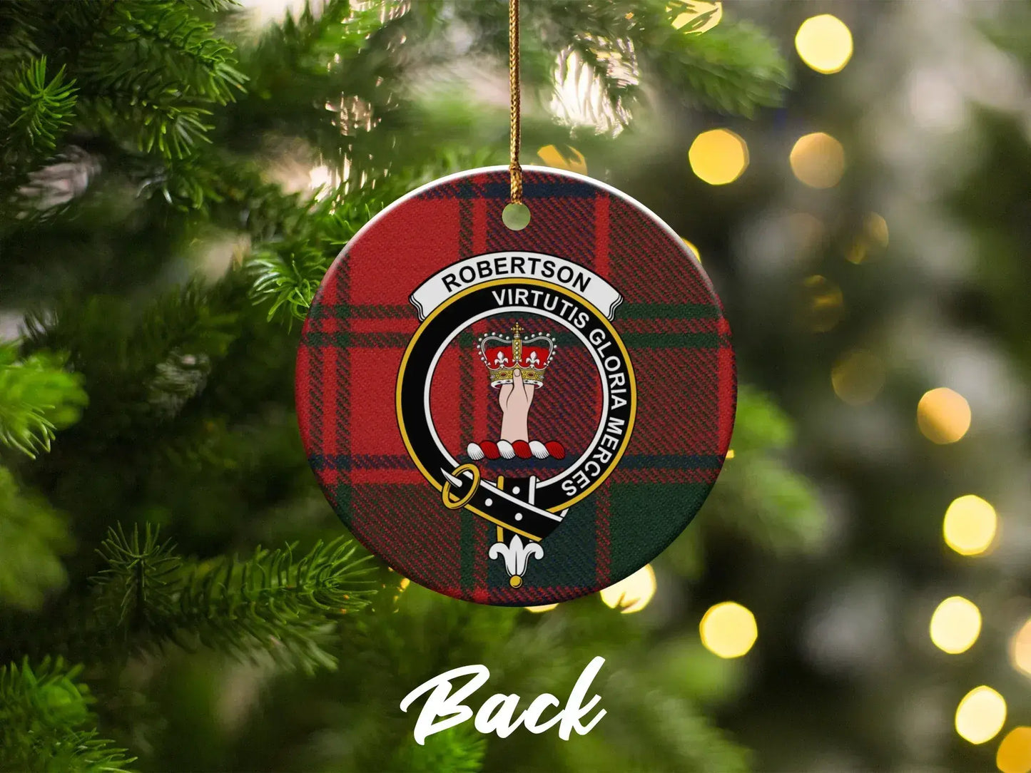Robertson Virtutis Gloria Merces Plaid Ornament product