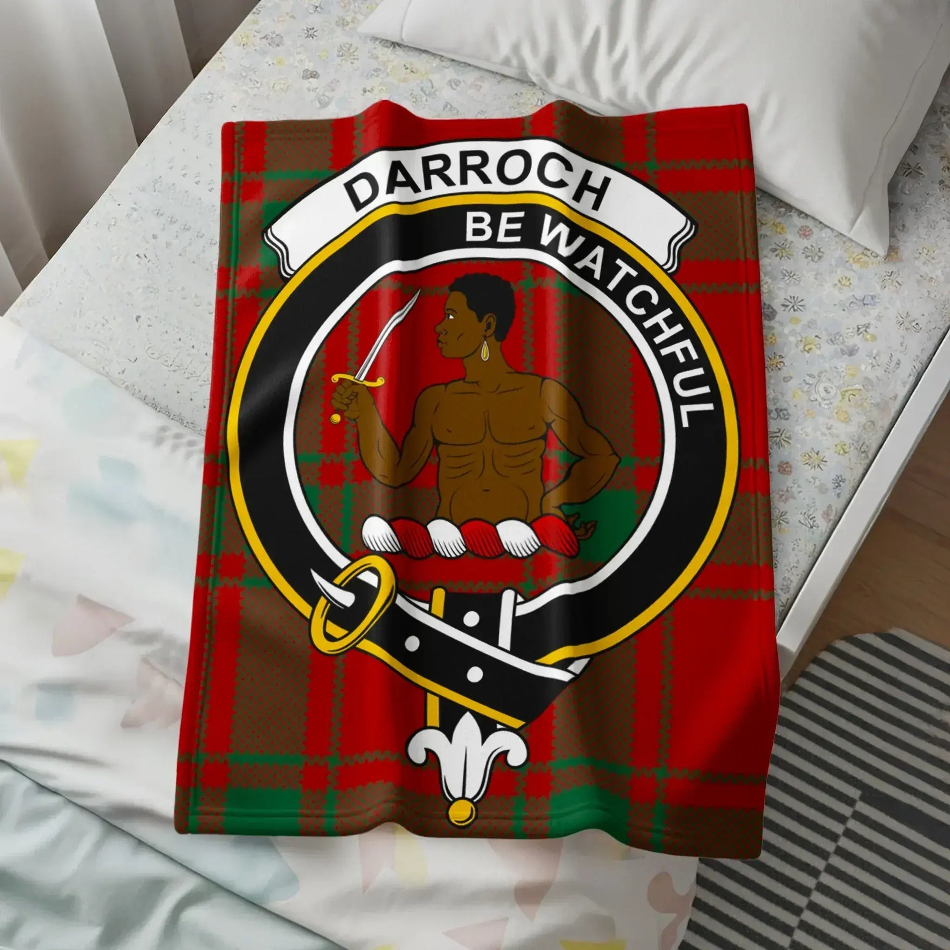 Darroch Be Watchful Scottish Clan Tartan Blanket product