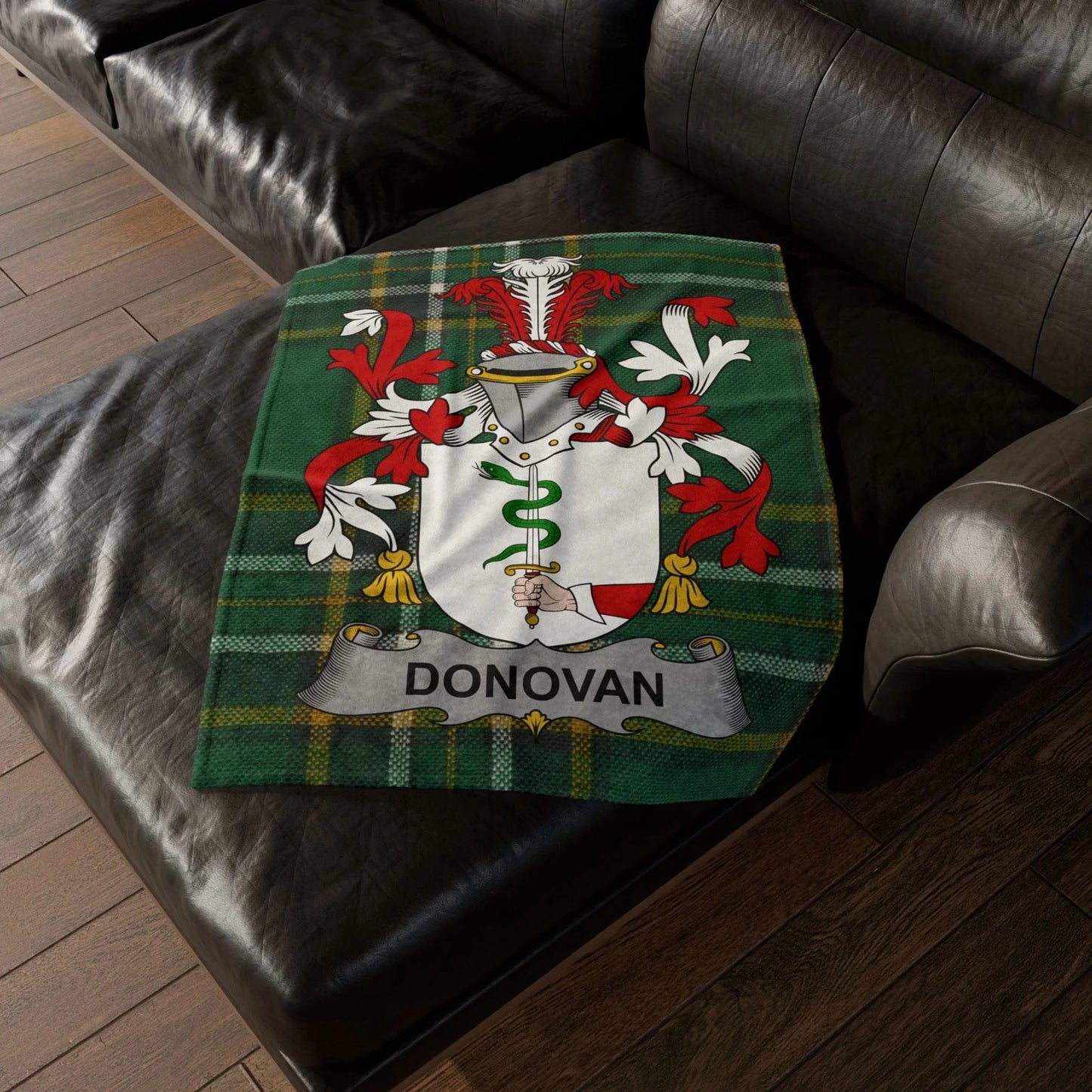 Donovan Surname Irish Coat Of Arms Tartan Blanket