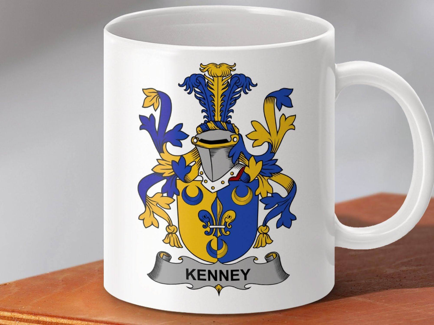 Kenney Surname Irish Family Crest Heritage Design Mug - Celtic Ancestry Gifts