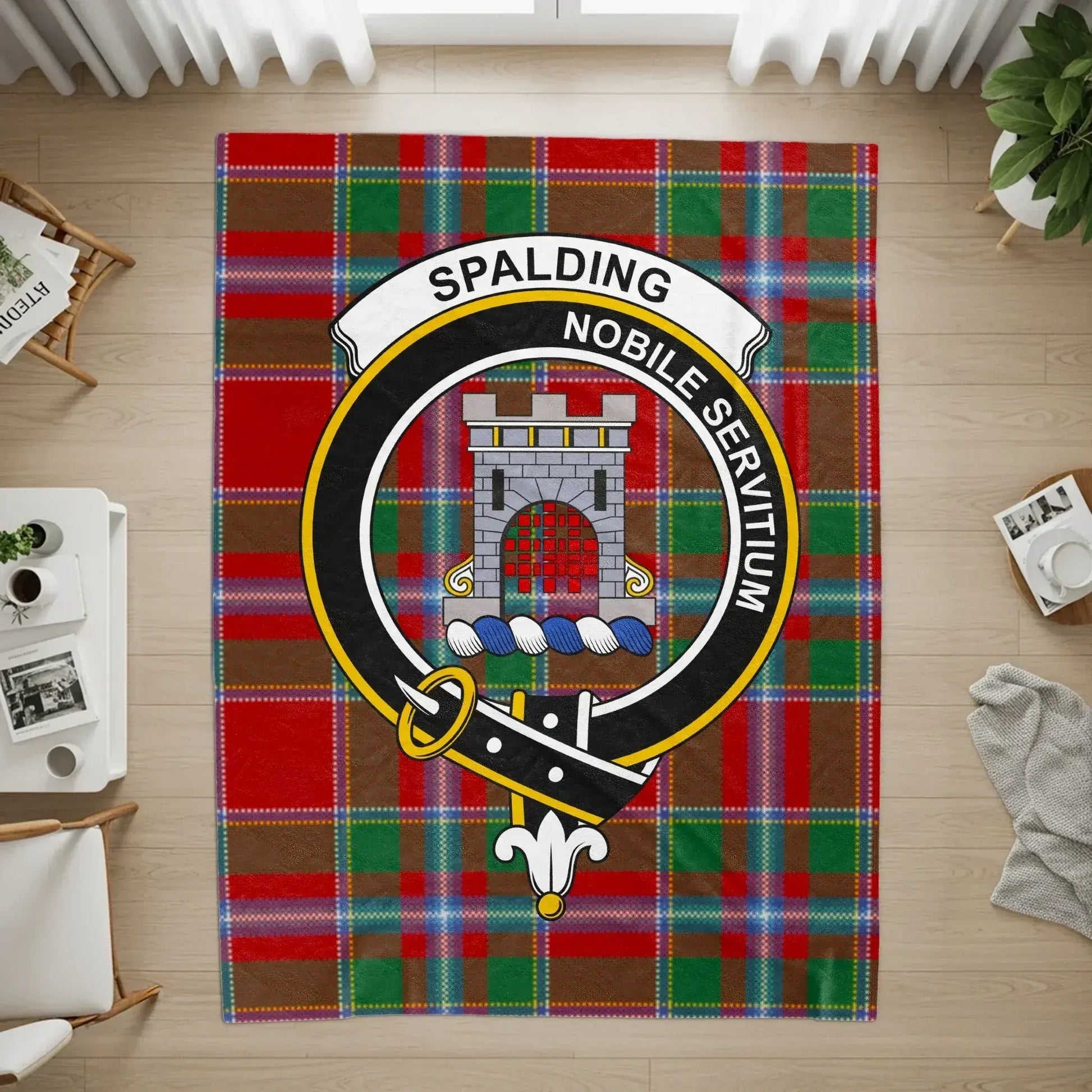 Spalding Clan Crest Tartan Plaid Backdrop Product