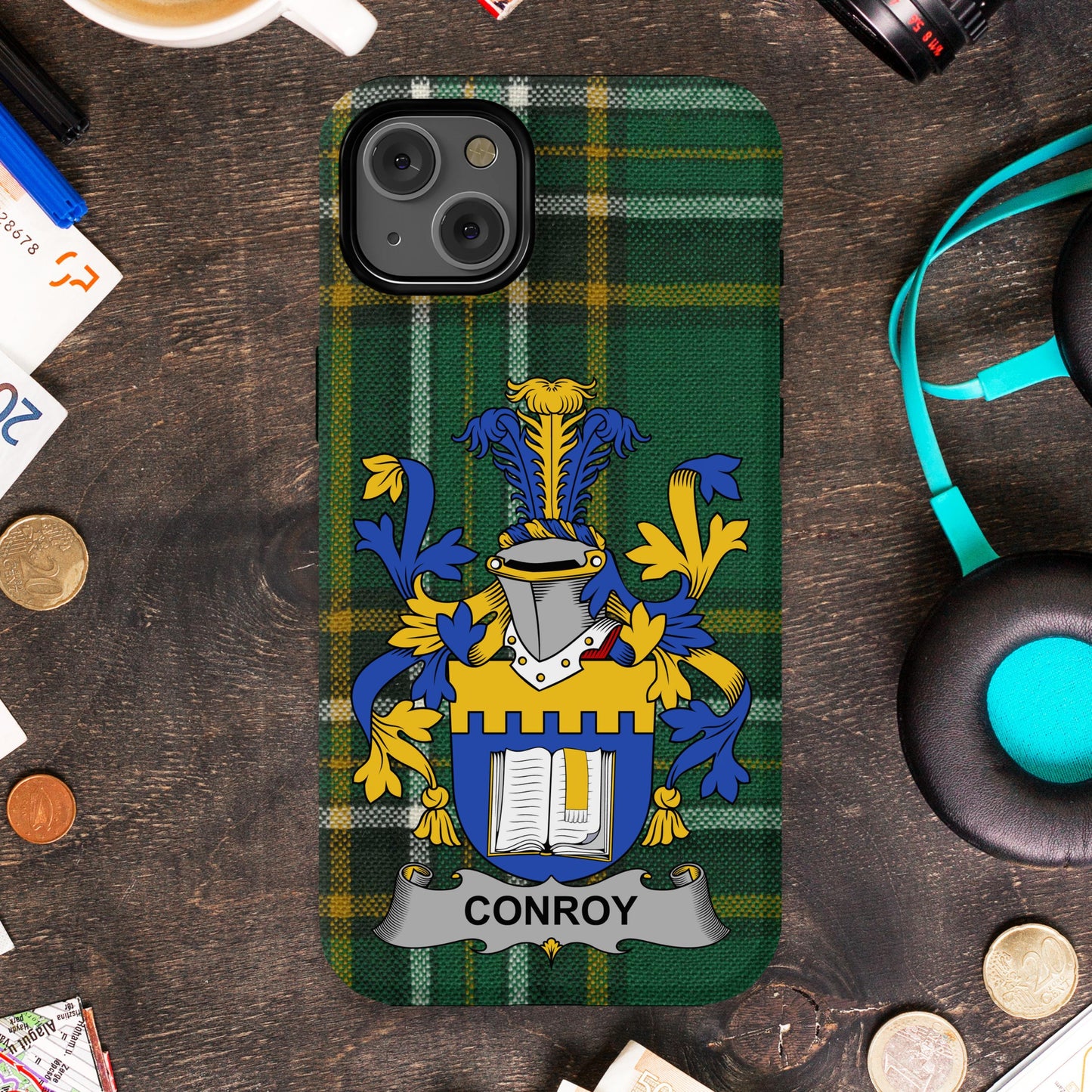 Conroy Family Crest Plaid iPhone Case protective product