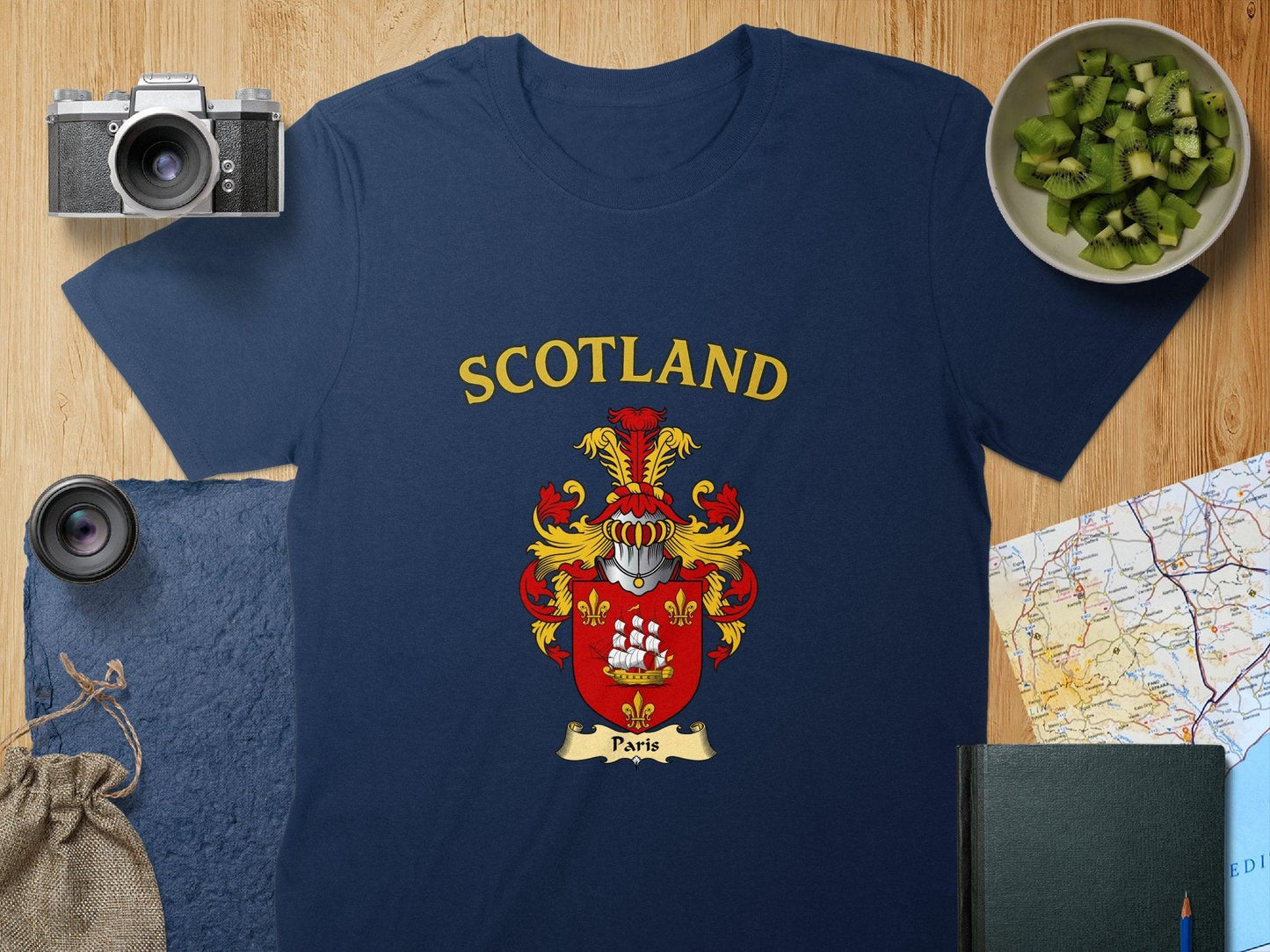 Scotland Family Crest Paris Heraldry Design T-Shirt - Celtic Ancestry Gifts