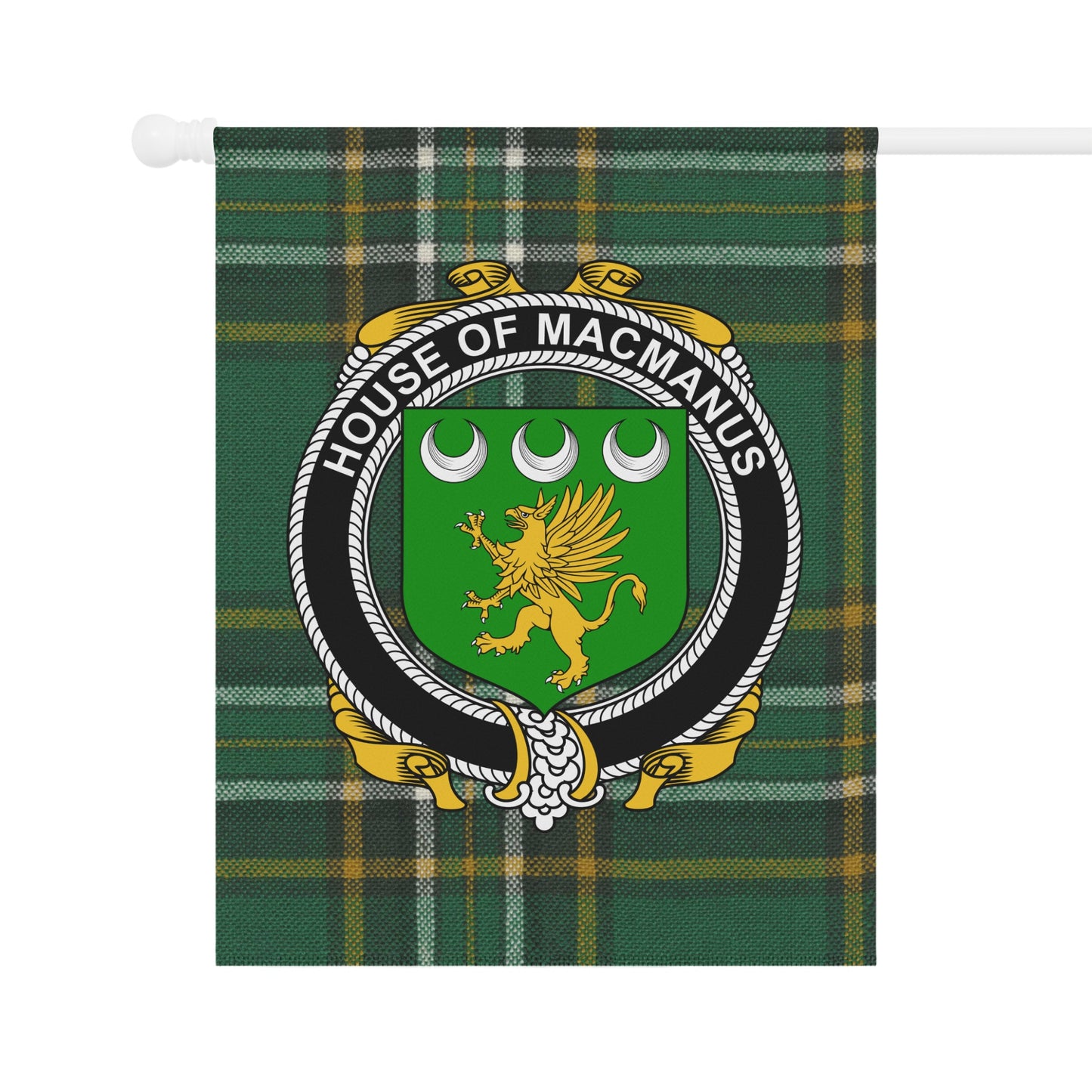 House of Macmanus Tartan Crest Family Flag