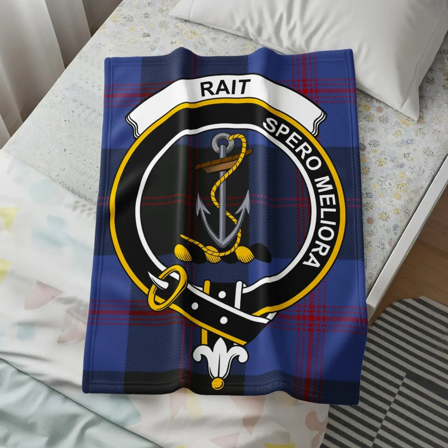 Rait Spero Meliora Anchor Tartan Pattern Blanket product type
