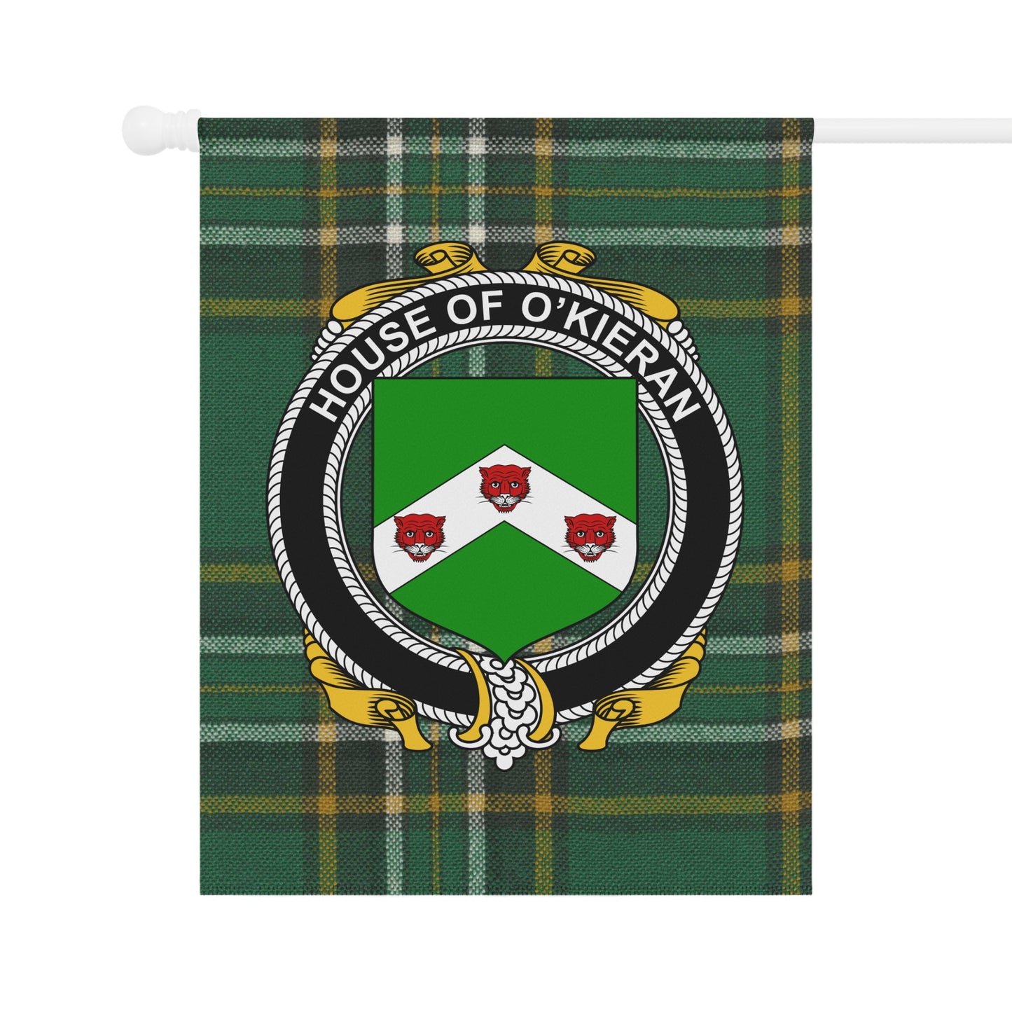 House of O'Kieran Green Plaid Banner Flag Product