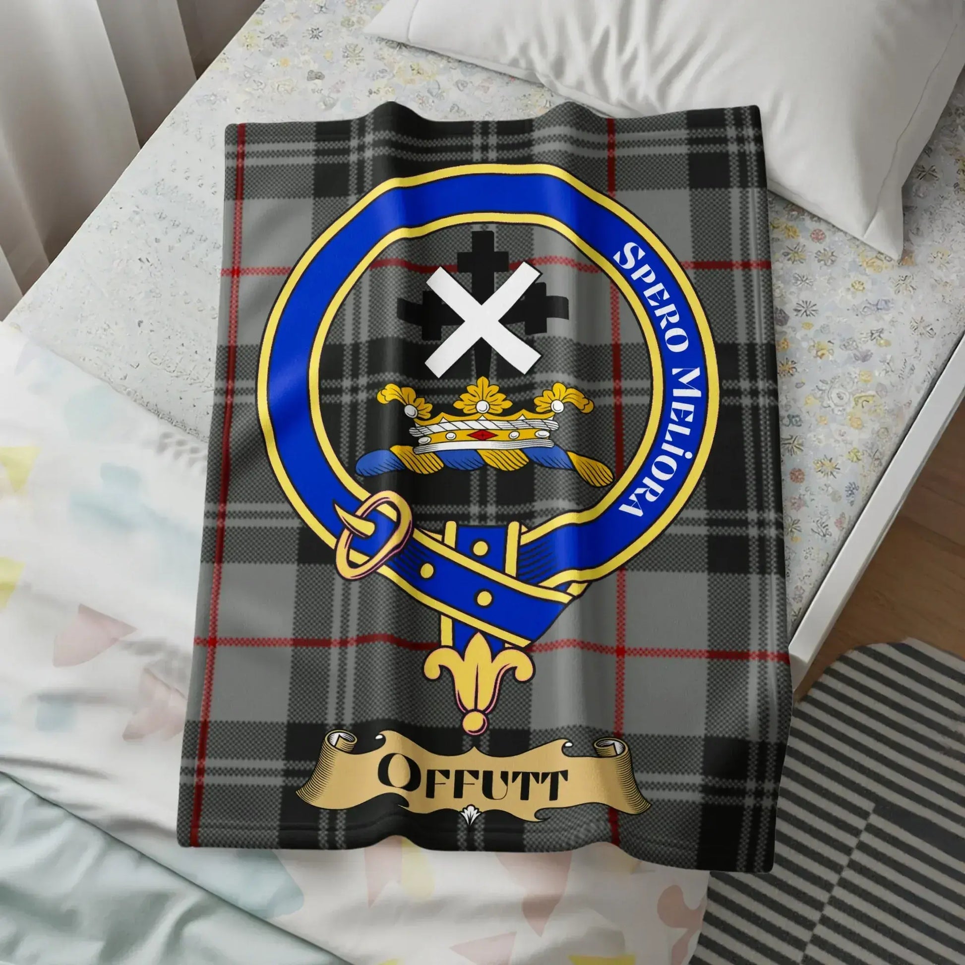 Spero Melior Offutt Blanket Family Crest Throw Blanket product