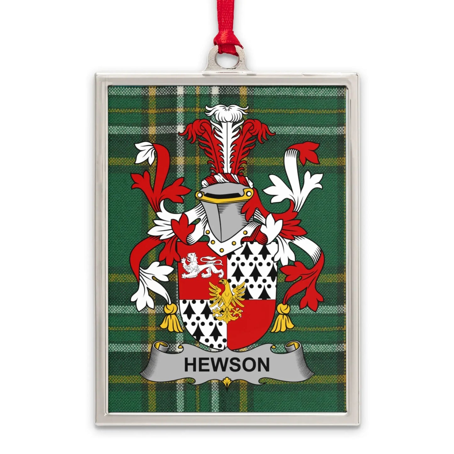 Hewson Family Crest Plaid Background Rectangular product