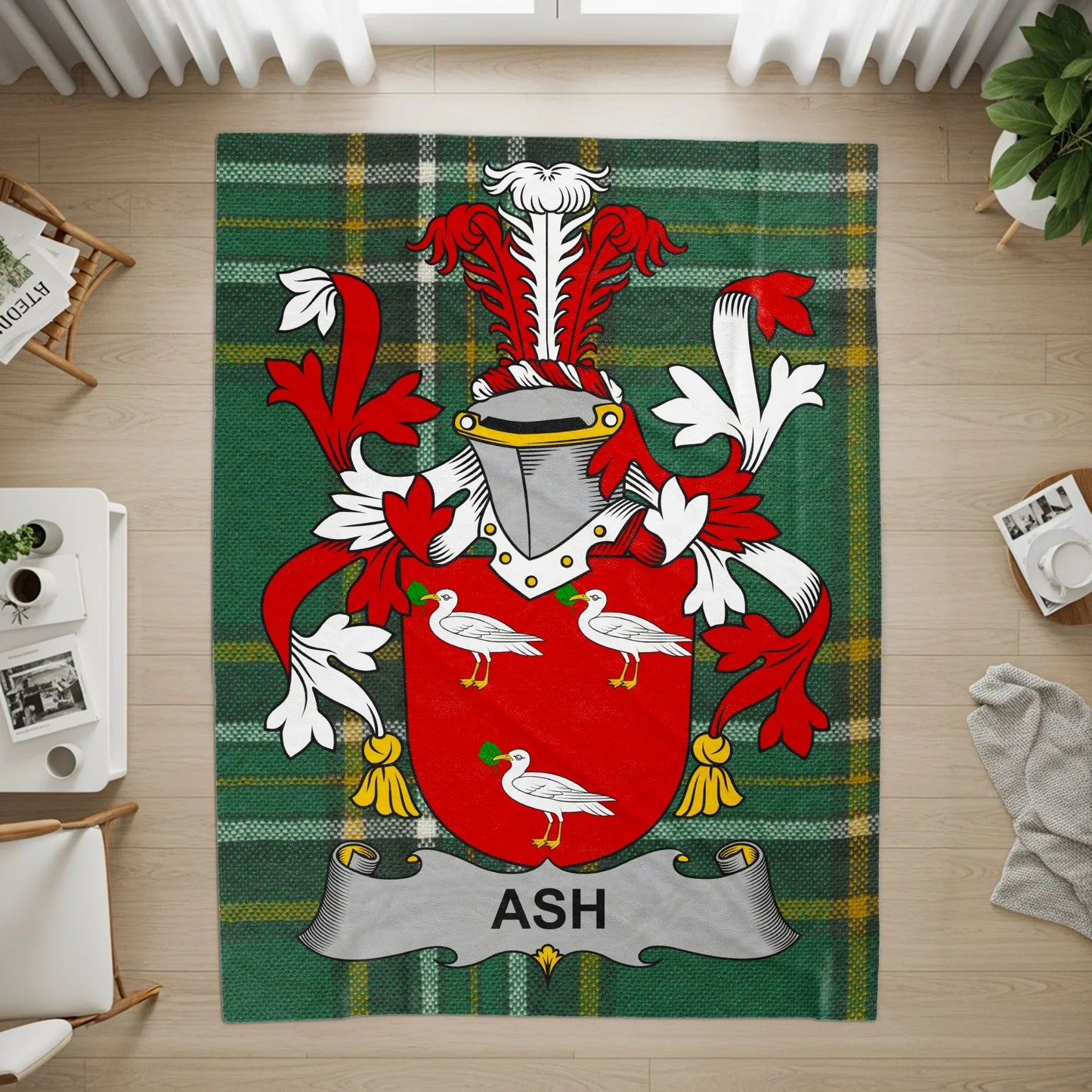 Ash Family Crest Plaid Design Living Room Rug product type