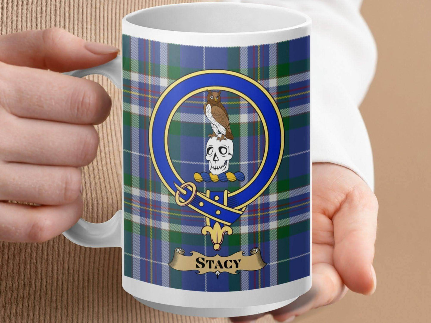 Stacy Skull Owl Crest Tartan Mug Unique Gift Product
