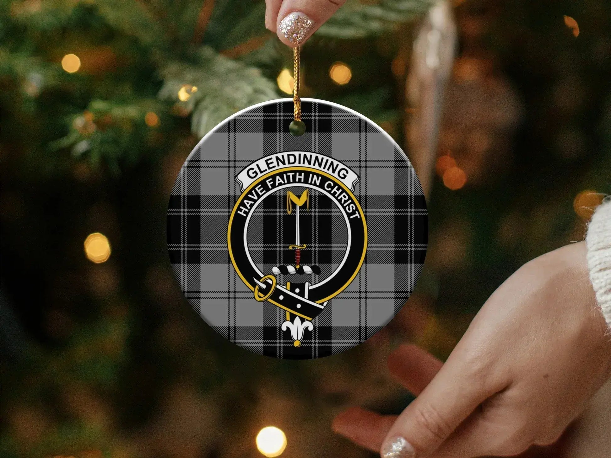 Glendinning Have Faith in Christ Plaid Ornament product