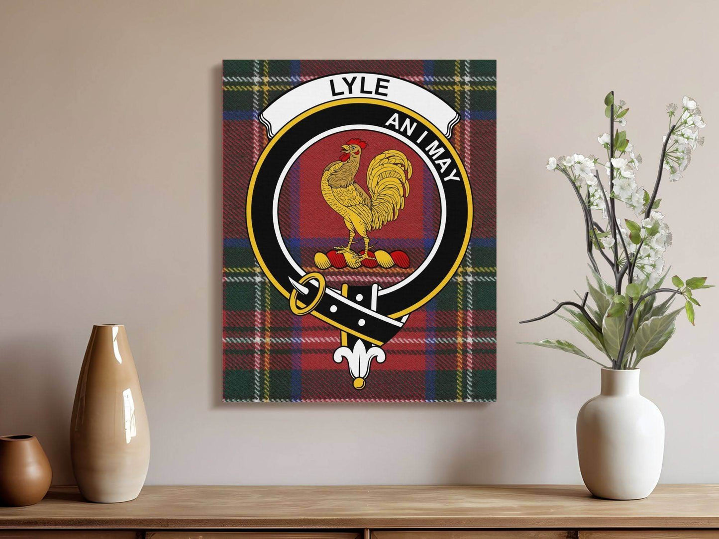 Lyle Scottish Tartan Crest Canvas - Celtic Ancestry Gifts
