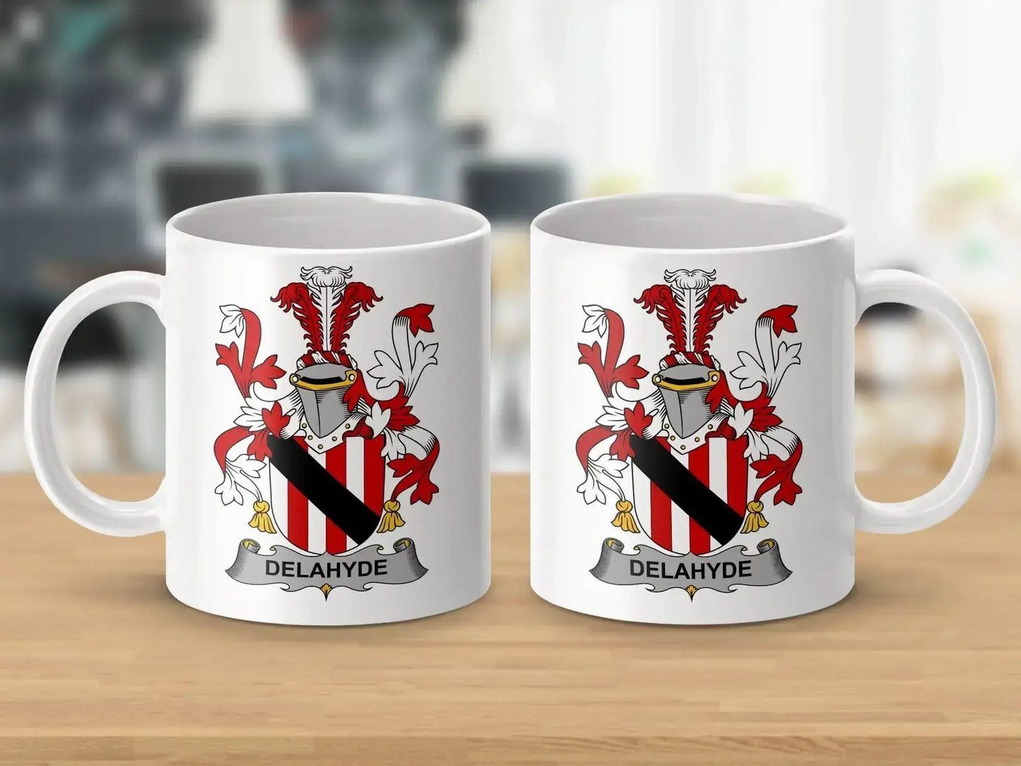Delahyde Surname Irish Family Crest Mug - Celtic Ancestry Gifts