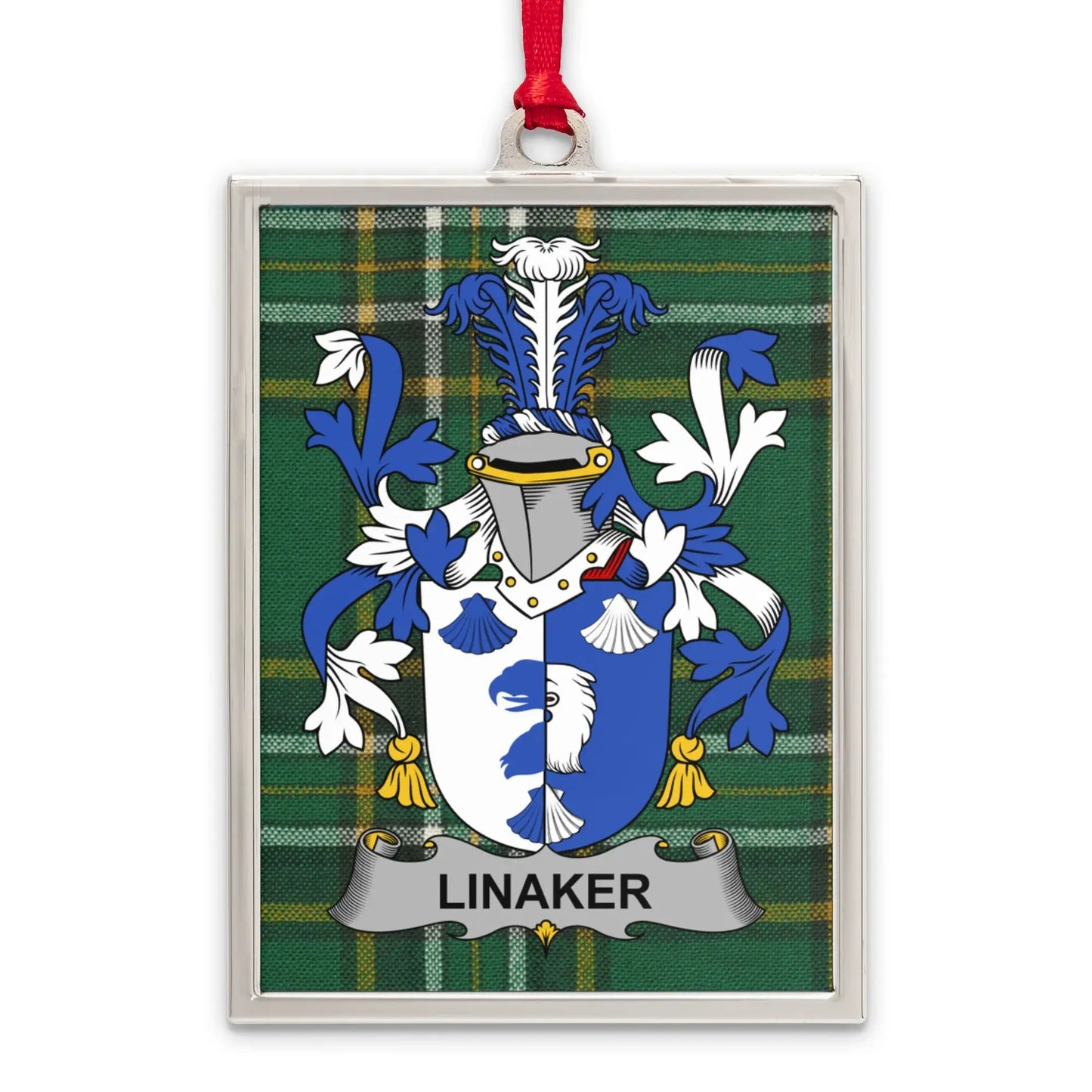 Linaker Coat of Arms Family Crest Plaid Ornament product